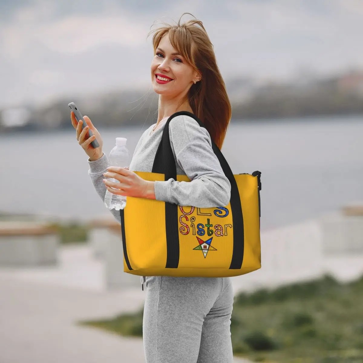 Order Of The Eastern Star Beach Tote Bag for Women Freemasonry Large Compartment Beach Gym Travel Bags