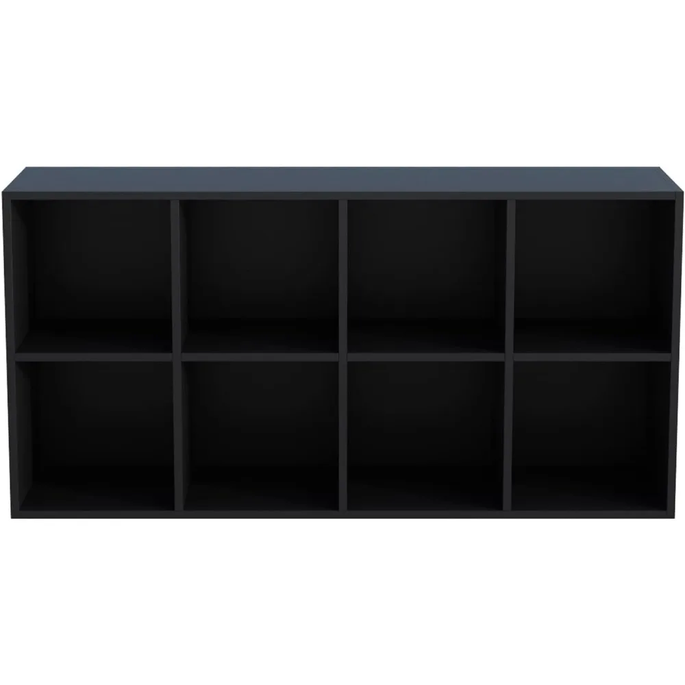 8-Cube Storage Shelf Bookcase - Modern TV Stand Up To 55 Inchs for Home and Office, Wooden 4-Tier Floor Standing Open Bookshelf 5