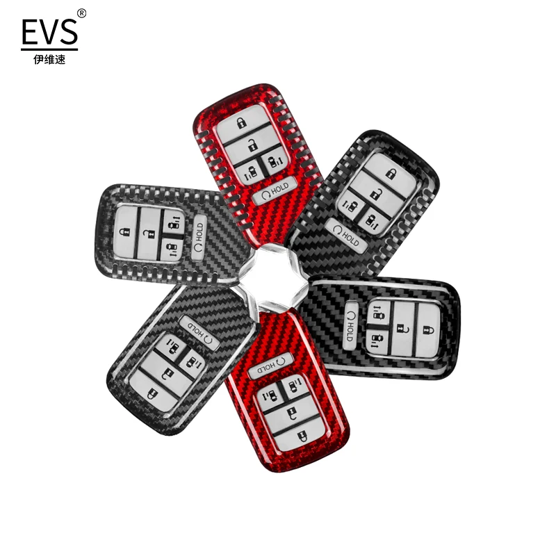 Carbon Fiber Car Key Case Fit For Honda CRV CR V Fit Civic Accord HR V HRV City Odyssey XR V