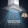 30" Range Hood Ducted/Ductless Convertible Wall Mount Range Hood with Tempered Glass Push Button Control Stainless Steel Filter 3