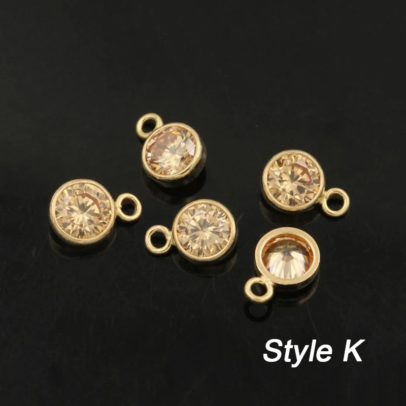 14K Gold gefüllt 3/4mm CZ Stein Lünette Tropfen Stein Charms für Halskette Armband Komponenten Stecker Großhandel DIY Schmuck Erkenntnisse – Detail 23