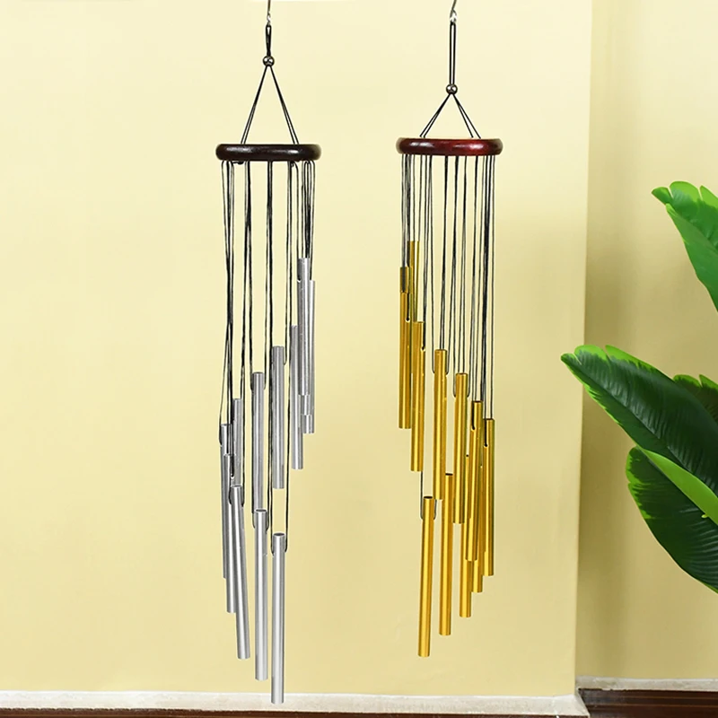 

1pc Outdoor Metal Gold and Silver Wind Chimes Yard GardenBell Wind Chime Window Bells Wall Hanging Decorations Home Decoration
