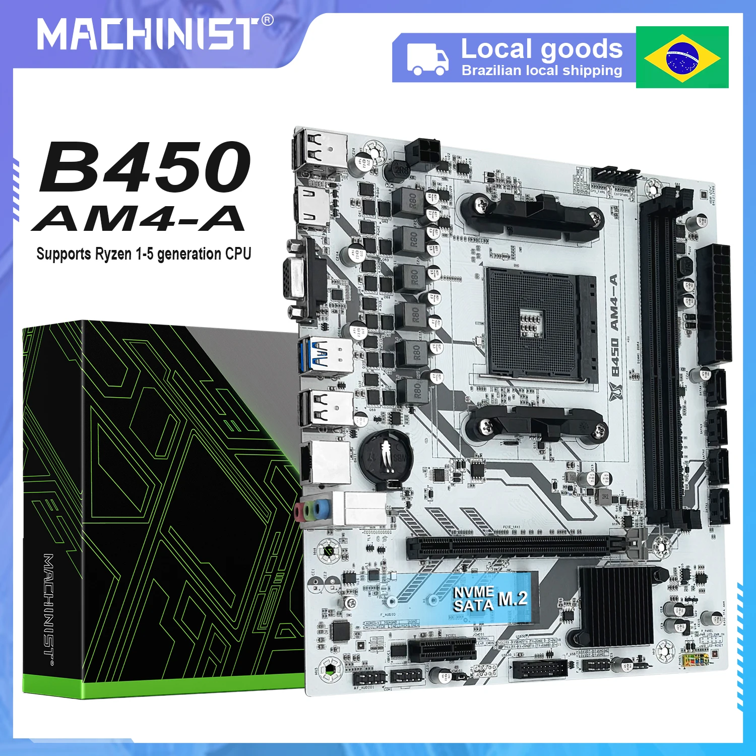 MACHINIST B450 AM4 Motherboard AMD supports Ryzen 5500 5600 5600G