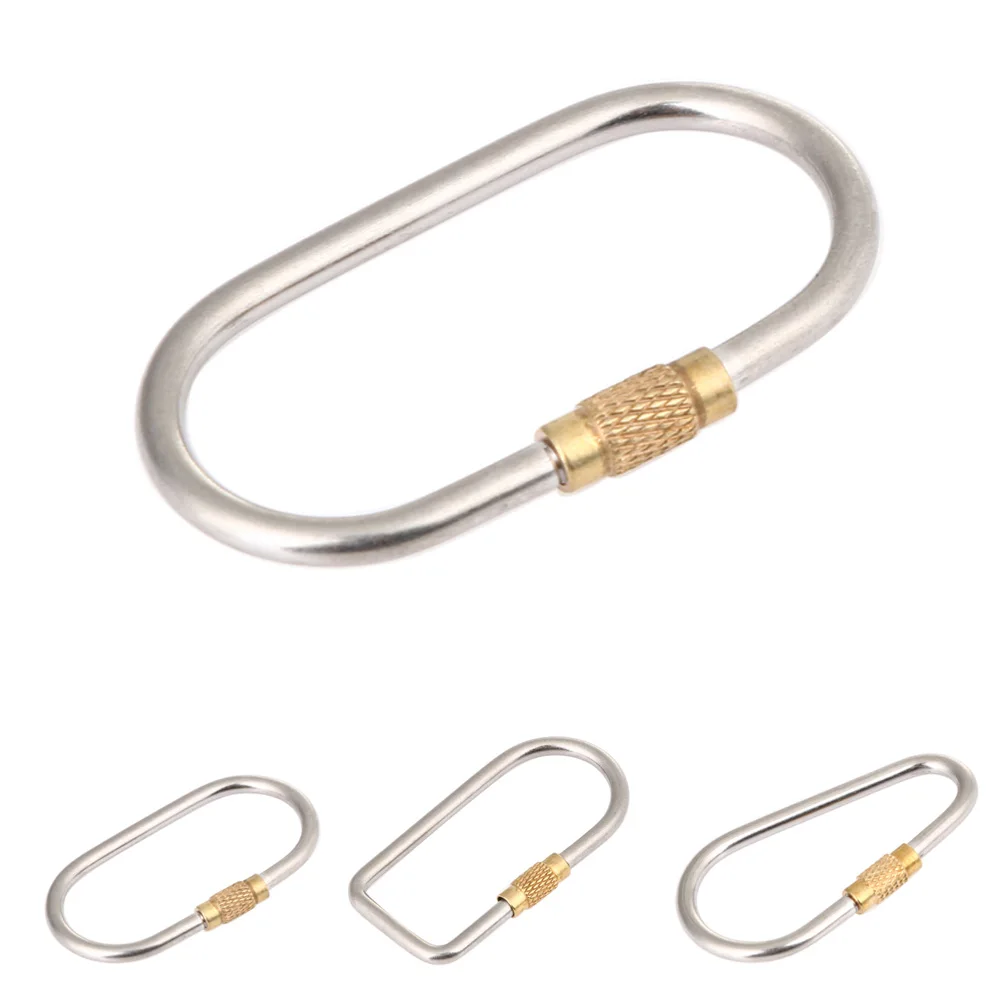 2 Moschettoni Portachiavi Con Anello A D E Chiusura A Vite, In Lega Di Titanio, Leggeri (4g L'uno), Per Campeggio, Escursionismo E Uso Quotidiano (stile A)