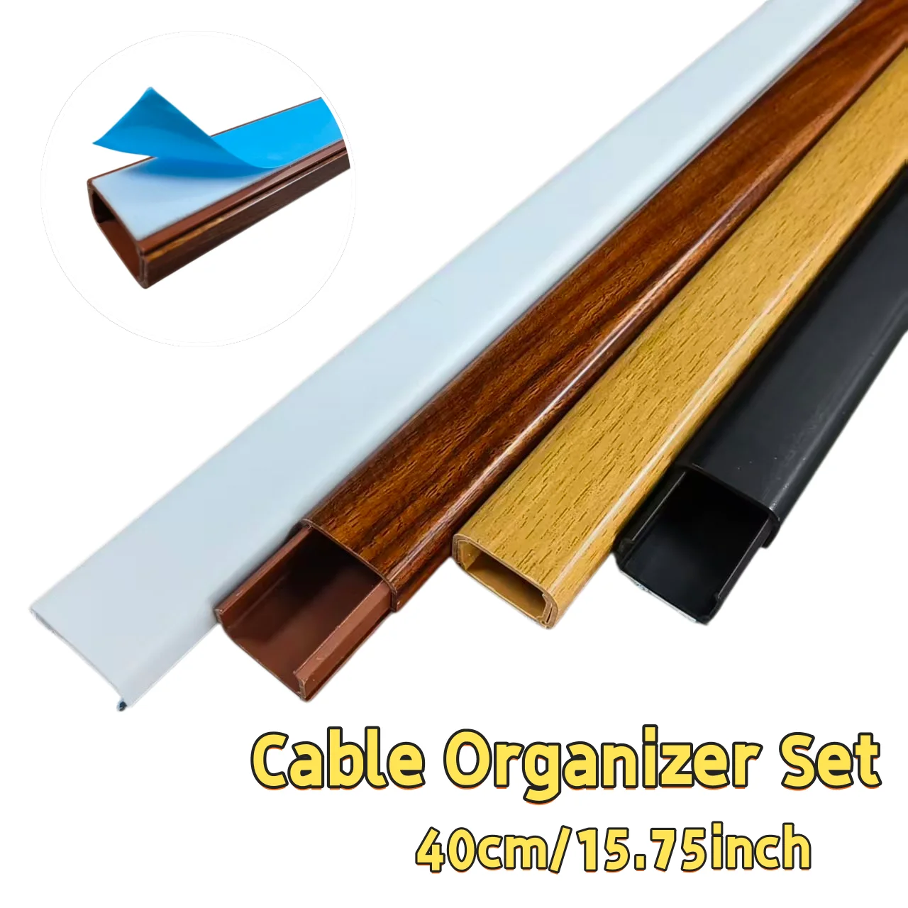 Wall-mounted Self-adhesive Cable Organizer - 40cm/15.75 Wire Management Solution