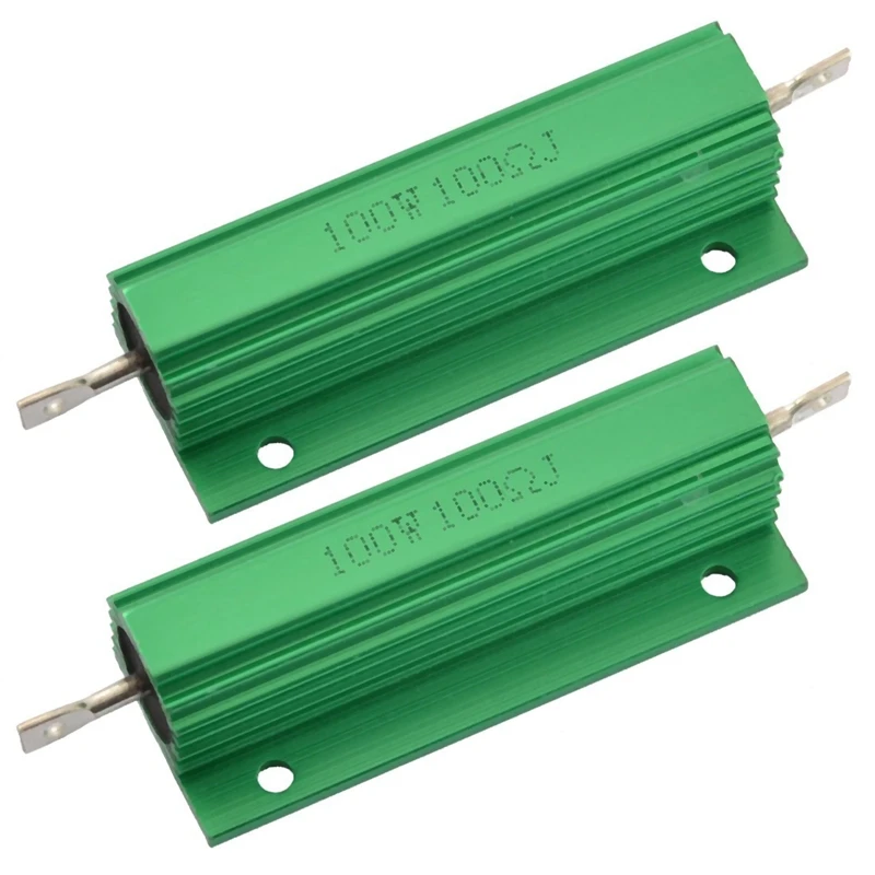 

New 2X Aluminum Shell 100W Watt 100 Ohm Wirewound Power Resistor