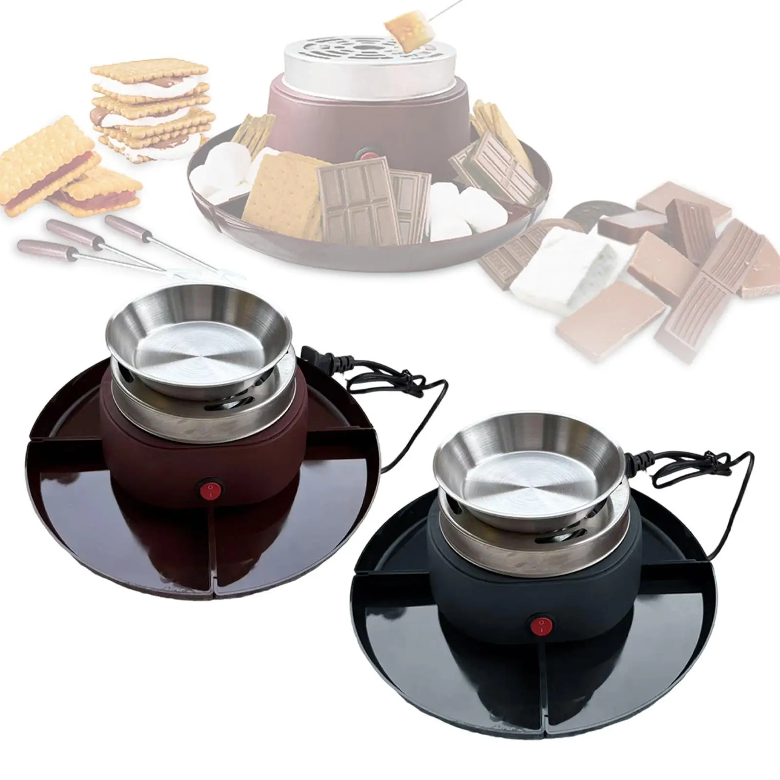 Smores Kit Melt Fondue Pot Electric Smores Maker for Family Christmas Indoor