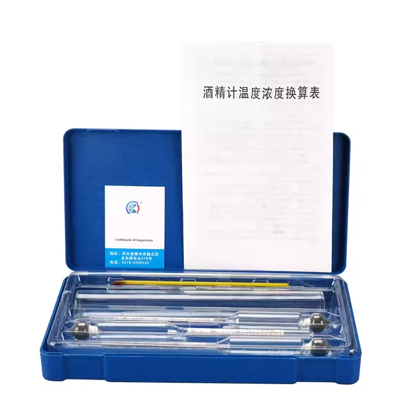 알코올 농도계 및 유리 시험관 세트, 알코올 계량기 와인 농도 계량기, 0-40/4..