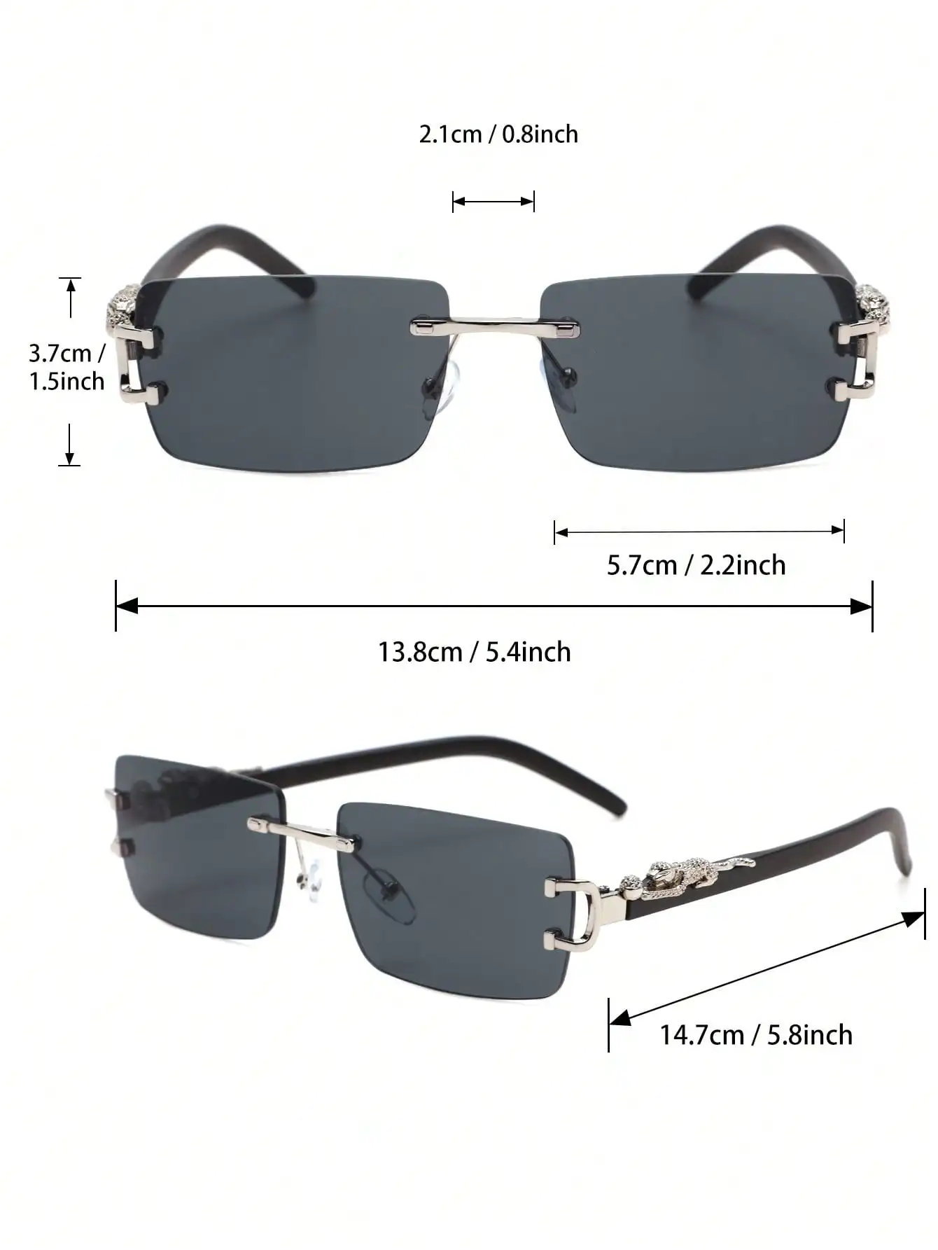1/2 PCS Unisex Classic Square Frame Fashion Metal Sunglasses For Cool Outdoor Cycling Fishing Clothing Accessories