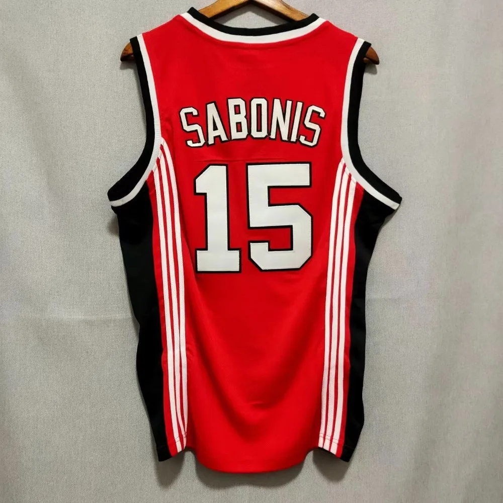 Basketball Jerseys Mens Vintage Arvydas Sabonis 15 CCCP TEAM RUSSIA Basketball Jersey