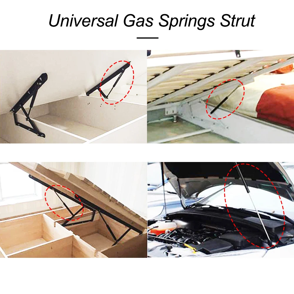 800N 300-600mm Gas Strut Bars Gas Spring Support For Boot Bonnet Car Caravans Door Windows Hatches Boat Bus 2Pcs,gas spring,gas strut fitting
