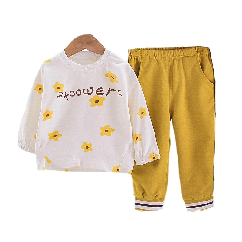 

New Spring Autumn Baby Clothes Suit Children Girls Casual T-Shirt Pants 2Pcs/Sets Kids Outfits Toddler Costume Infant Tracksuits