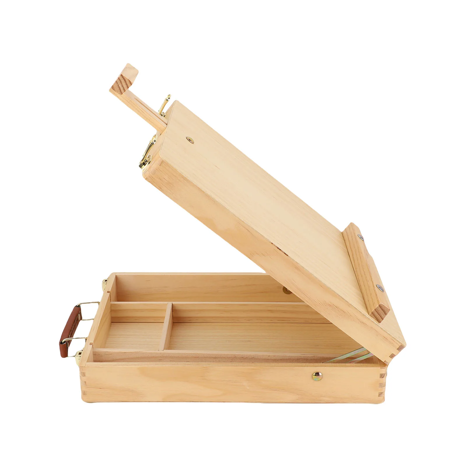 Desktop Art Easel Desktop Art Easel Wooden Structure Rubber Feet Portable Tabletop Sketchbox Painting Easel for Students Artists