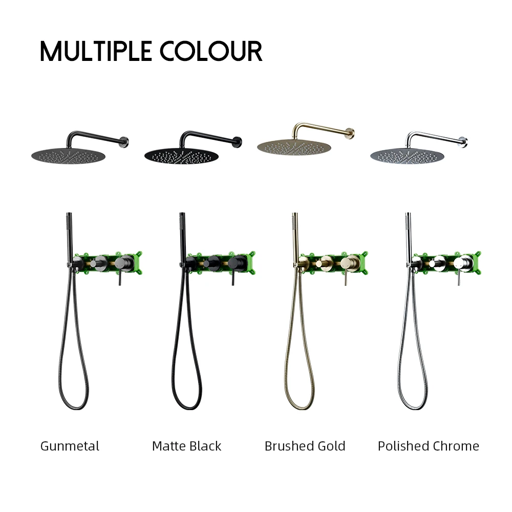 Shower Faucet Embed Box Wall Mounted Rain Head Hot &Cold Shower Tap Handheld 2 Ways Ceiling Arm Bathroom Mixer shower set
