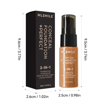 MLSMILE 6 color Powder Foundation long-Lasting Waterproof, Moisturing Sweat resistant and easy to open Oil-control concealer 5