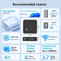 GenMachine Mini PC AMD Ryzen 5 3550H CPU Windows 10/11 Ren3000 3550H DDR4 8GB 256GB 16GB 512GB WIFI5 AMD NUC pc gamer computer 2