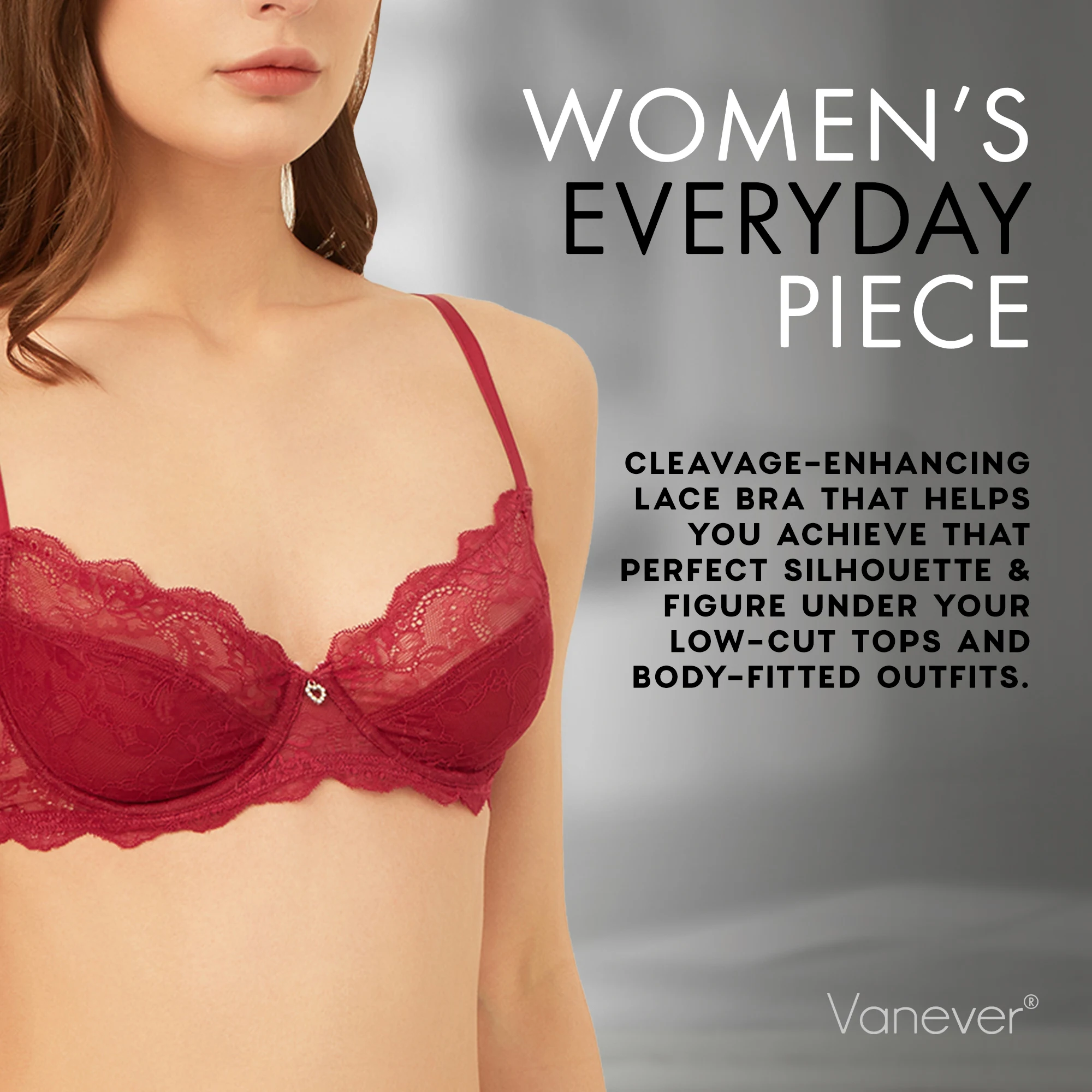 VANEVER Lace Bra for Women, Sexy Bra with Underwire Gathered & Unpadded Ultra-thin Cups, Breathable Comfortable Pull Up Lingerie