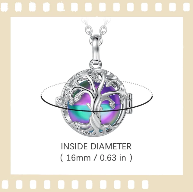 Collana Medaglione Albero Della Vita - Argento 925, Con Urna Per Foto, 18+2 Pollici - Foto 5