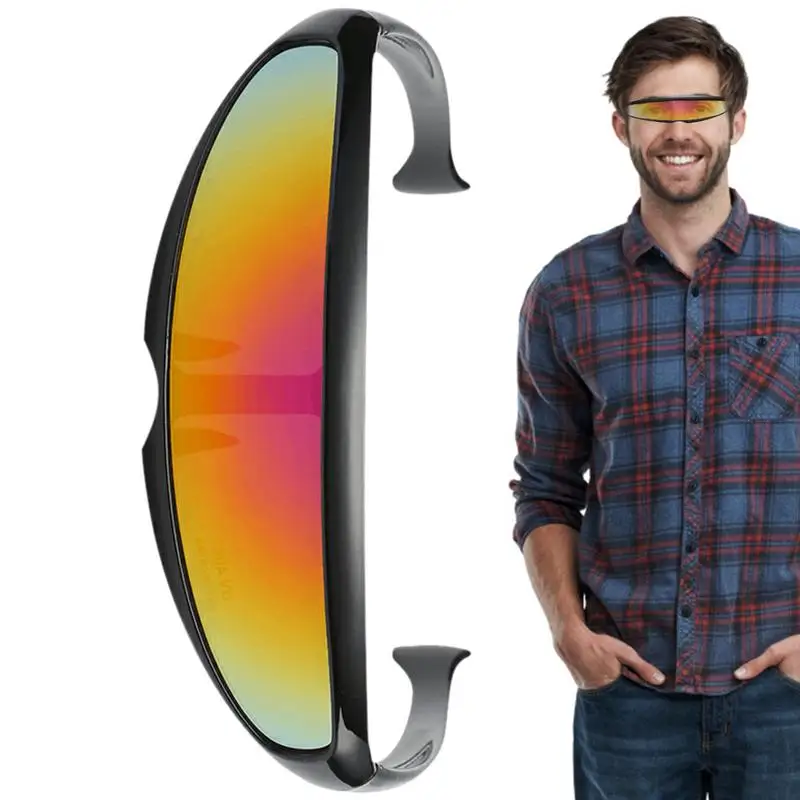 

Cyclops Sunglasses Fashion Futuristic Space Alien Costume Party Sun Glasses Robot Space Costume Color Mirrored Lens For Men