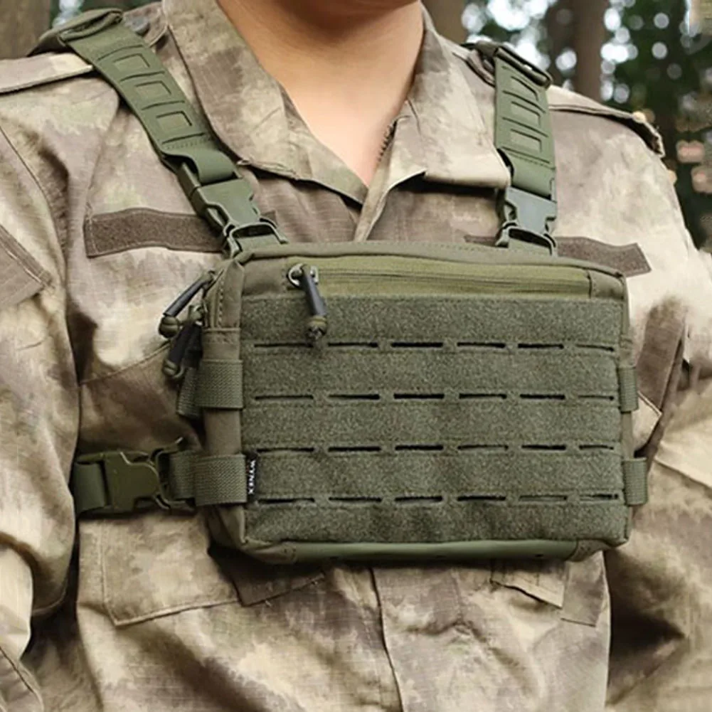 1000D Nylon Fishing Vest Chest Bag Running Hydration Pack Outdoor Waist Bag for Marathon Cycling Hiking Trail