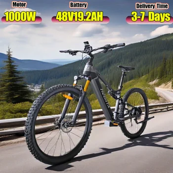 TX19 Bici Elettrica 1000W Motore 48V19.2AH Batteria Doppio Frenaggio Idraulico E bici Pneumatici da 29 Pollici Bicicletta Elettrica Fuoristrada a 27 Velocità