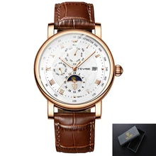  Tevise Big Men Watch Luxury Brand Tourbillon Automatic Mechanical Watch Men Date Week Month Display Waterproof Men Leather Watch 