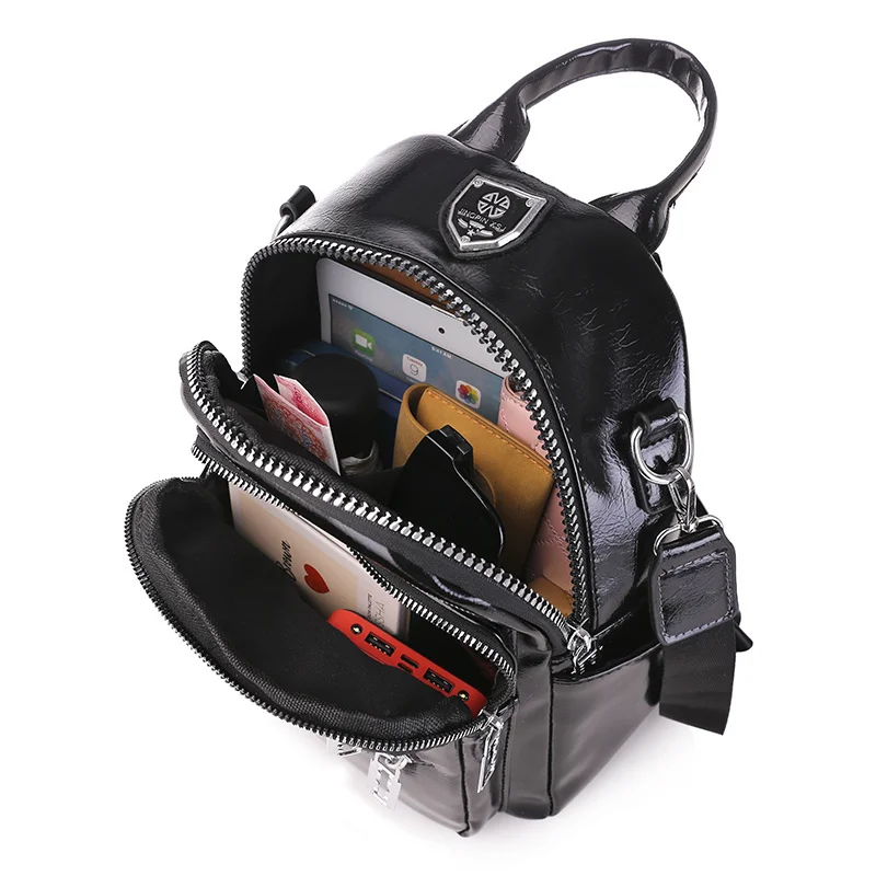 Small Backpack Women Multifunctional PU Leather Backpacks 2021 New Fashion High Quality Ladies Casual Travel Backpack School Bag
