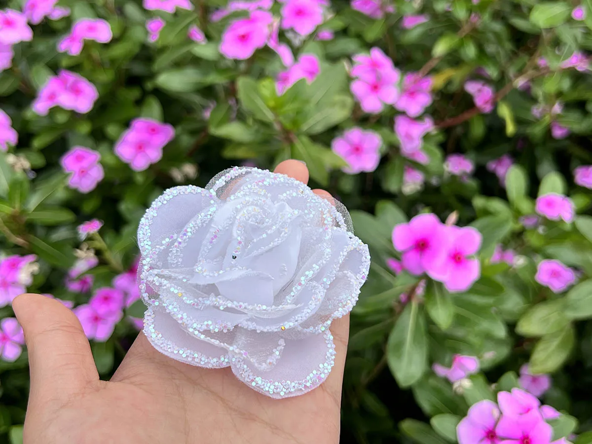 DIY Fashion Versatile Embroidery Beads Sequins Decorative Brooch Corsage Decorative Boutique Flowers fashion elegant pearl leaf brooch korean clothing accessories corsage a leaf brooch wholesale