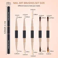 5 Double-Ended Gel Polish Liner Brushes, Professional Acrylic Nail Art Pens, Suitable for Nail Painting Design and Home DIY 3