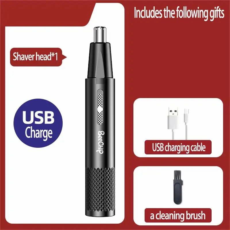 Nose Hair Trimmer USB Rechargeable For Nose AndEar Hair Metal Shaver Electric Trim Nose Hair For Women And Men