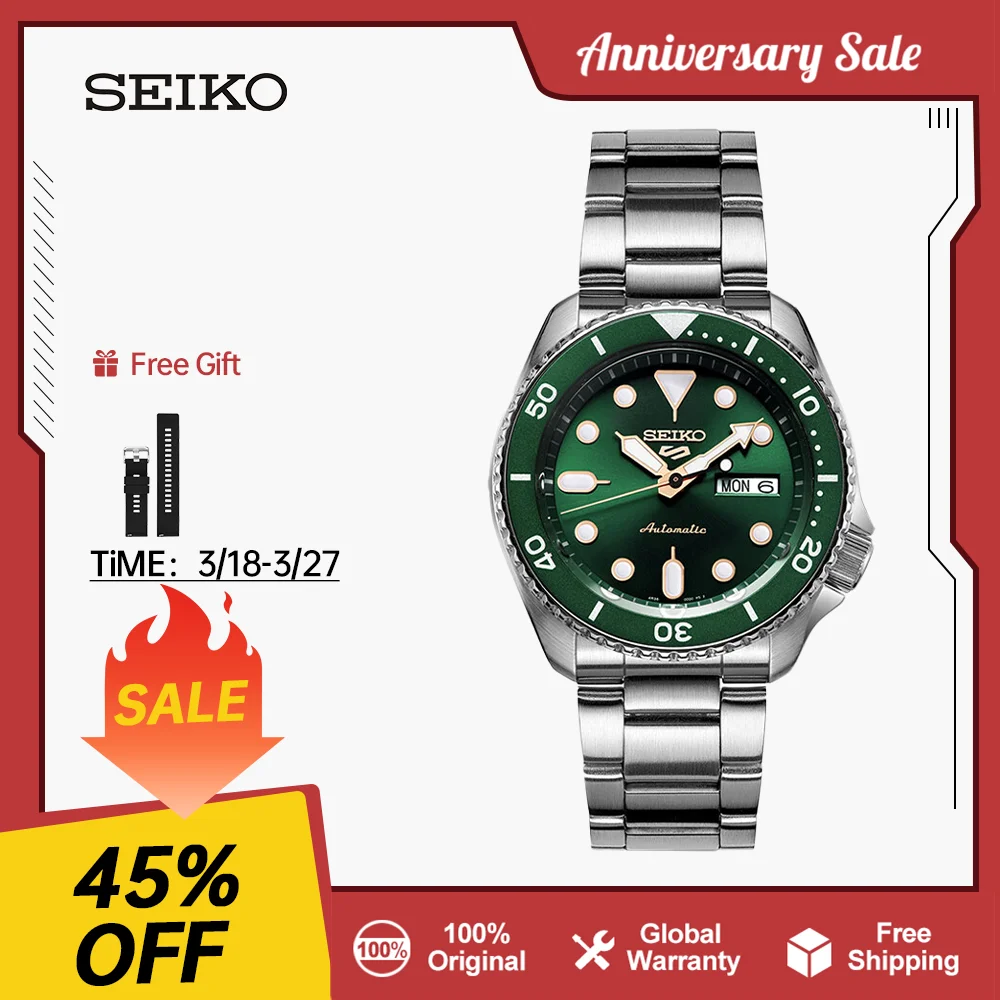 New Seiko 5 Original Mechanical Watch Sport Dive Watches For Men Automatic 10Bar Waterproof Luminous Rotating Bezel