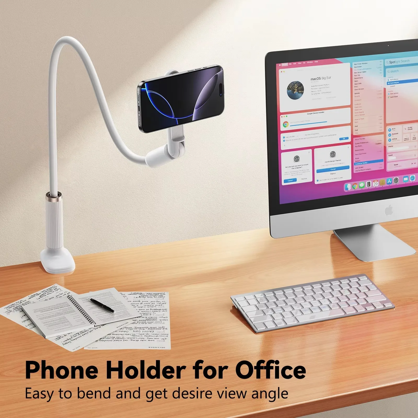 Eary Magnetic Gooseneck Phone Stand Holder with Flexible Long Arm Adjustable for Bed Lazy Bracket Universal for 4-7 Inch Devices