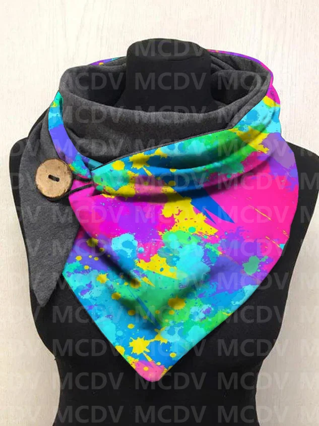 Colorful Graffiti 3D Printed Warm Fleece Casual Scarf And Shawl for Women Warm and comfortable Scarf 02