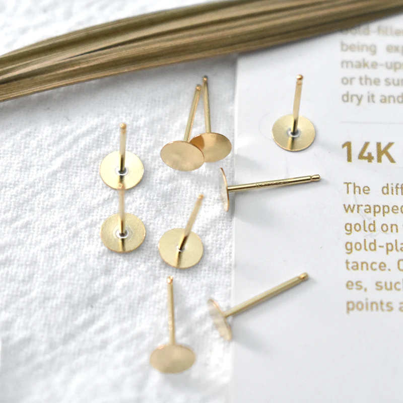 14K Gold Gefüllt 3MM/4MM Münze Ohrringe Gold Schmuck Gold Gefüllt Stud Ohrringe Brincos Pendientes Ohrringe boho Frauen Ohrringe – Detail 7
