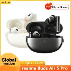 Global Version Realme Buds Air 5 Pro TWS Wireless Earphone 50dB Active Noise Reduction LDAC Bluetooth 5.3 Waterproof Headphone