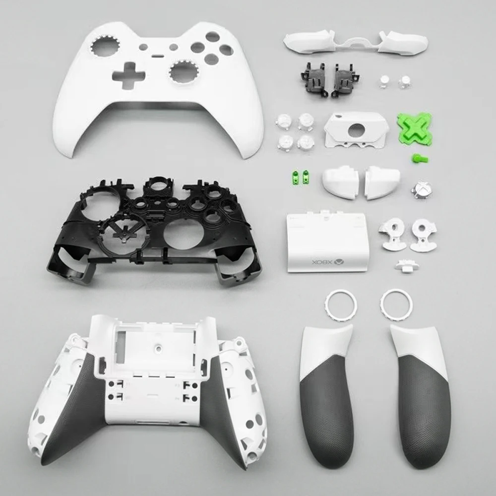 Per Xbox One Elite Series 1 Controller Bianco Completo Di Ricambio Shell Top Bottom Case Rail Panel Lt Rt Lb Rb Pulsanti Parti Di Riparazione