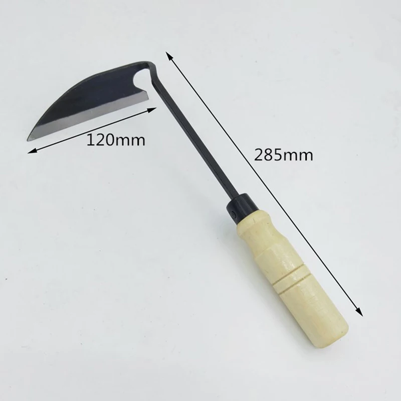 Gardening Hoe Small Wooden Handle Crooked Triangular Tip Hoes Multifunctional Agricultural Garden Seedling Tools Digger Tool