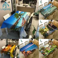 Beach Seaside Table Cloth Oxford Print Waterproof Oilproof Home Rectangular Party Table Cover Tablecloth Outdoor Picnic Mat 2