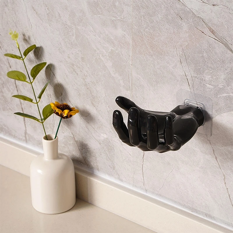 Funny Palm Up Hook Soap Holder Finger Hand Shape Design Wall Hanger Hooks Bathroom Storage Display Rack Decor Home Organization self adhesive hooks multifunctional hooks kitchen hook self adhesive wall hooks suction cup hook wall mounted basin hook bathroom organizer home storage accessories