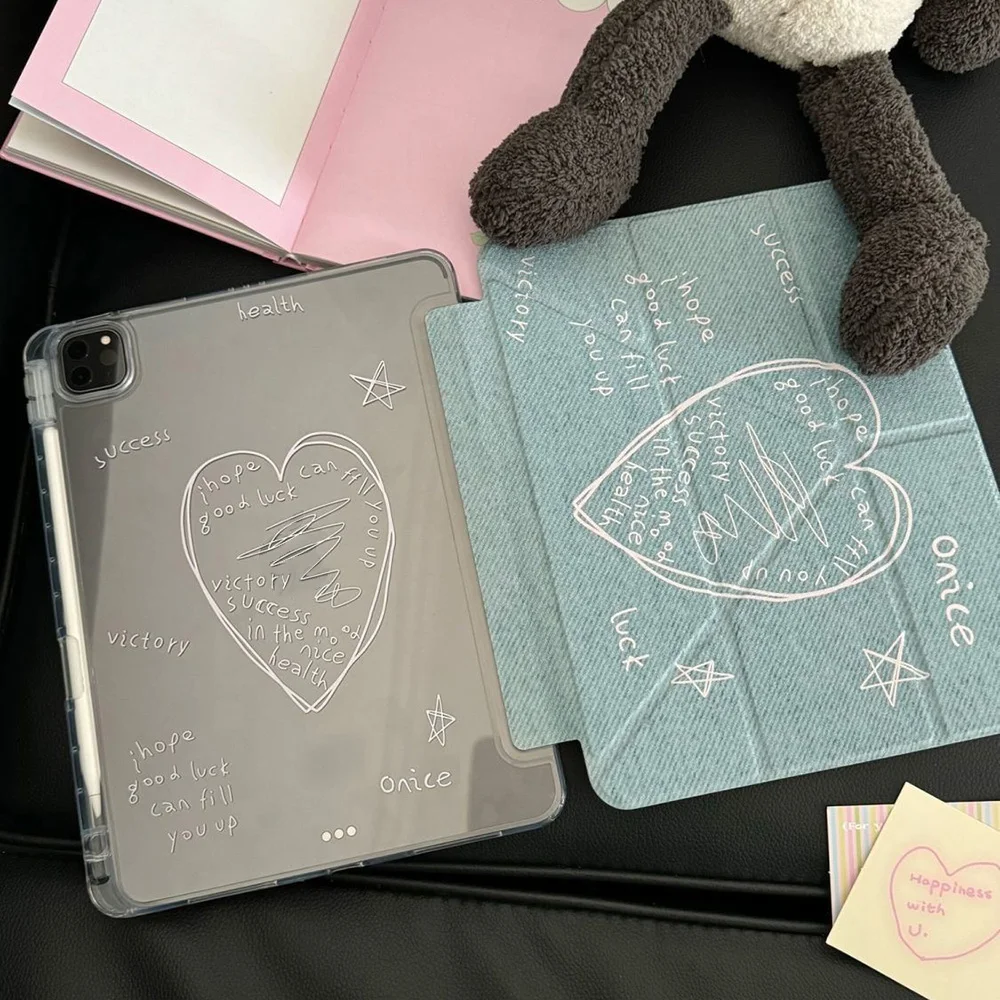 Cartoon iPad Case with Pencil Slot