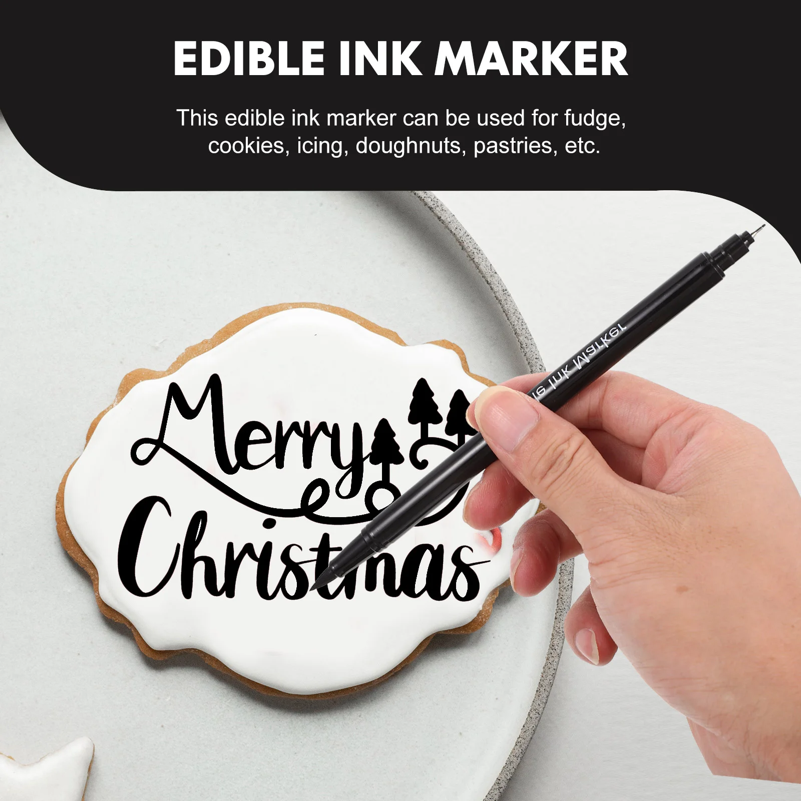 2 Pcs Fondant Baking Pen Edible Ink Marker Pens Marking Decorative Painting Markers for Cookie Decorating fondant baking pens