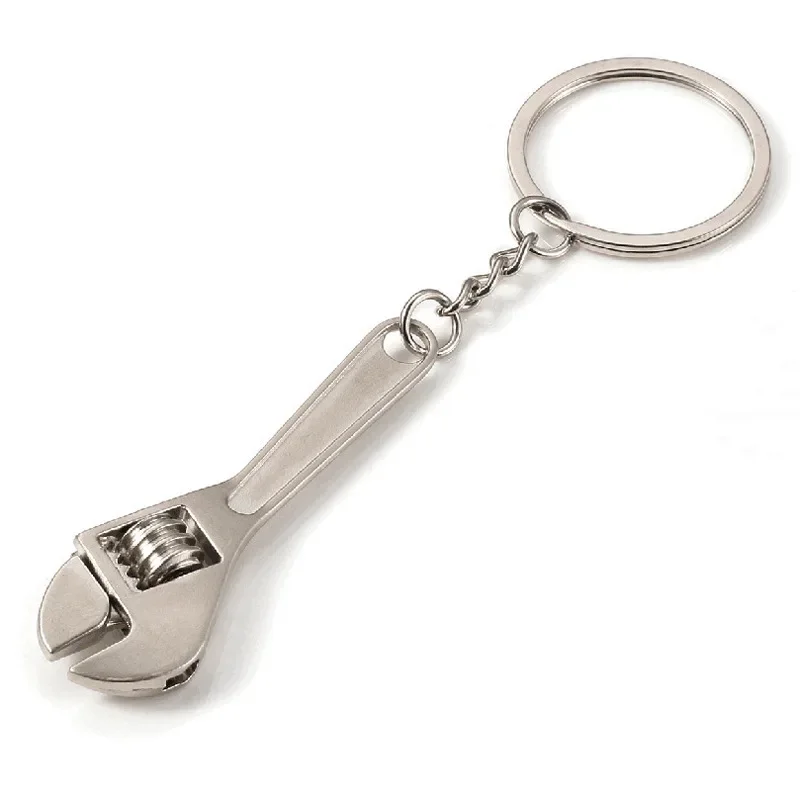 Simulation Tool Keychain Metal Wrench Car Gift Pendant Adjustable