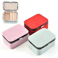  PU Leather Mini Jewelry Box Organizer For Jewelry Earrings Necklace Ring Storage Casket Travel Portable Jewellery Case 
