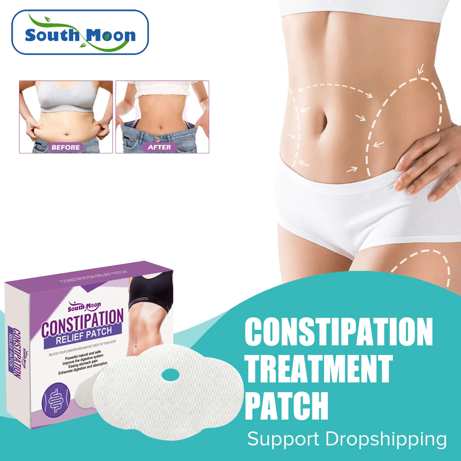 

Constipation Treatment Patch Support Digestive System Cleansing Colon Promote Peristalsis Dry Stool Soothing Bloating Plaster