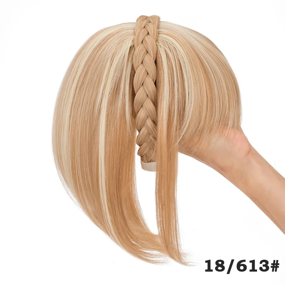 Stylish Synthetic Braid Headband with Bangs - Invisible Hairpiece Extension