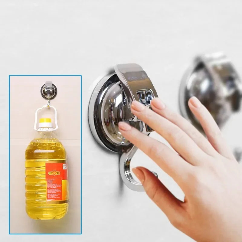 2Pcs Suction Cup Hooks Shower Heavy Duty Vacuum Hooks for Inside Shower Super Suction Sticky Hook for Kitchen Bathroom Restroom