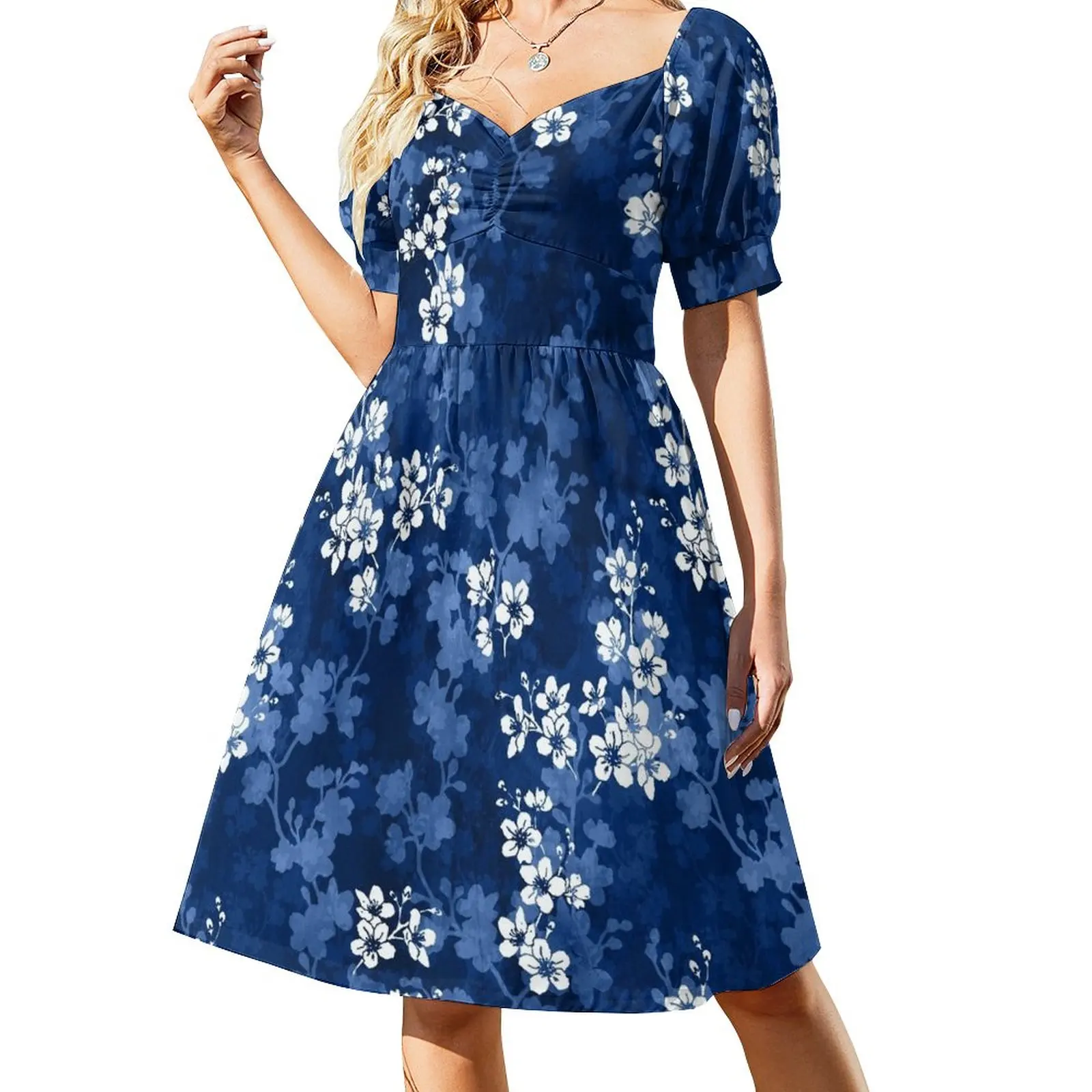 

Sakura blossom in deep blue Dress elegant party dress for women 2023 party dresses woman