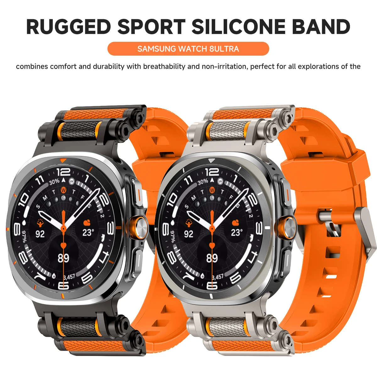 Elegant Silicone Sport Strap for Luxury Watches - 47mm No-Gap Wristband Bracelet