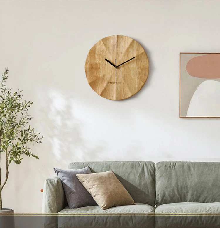 Orologio da parete moderno semplice in legno massello decorazioni