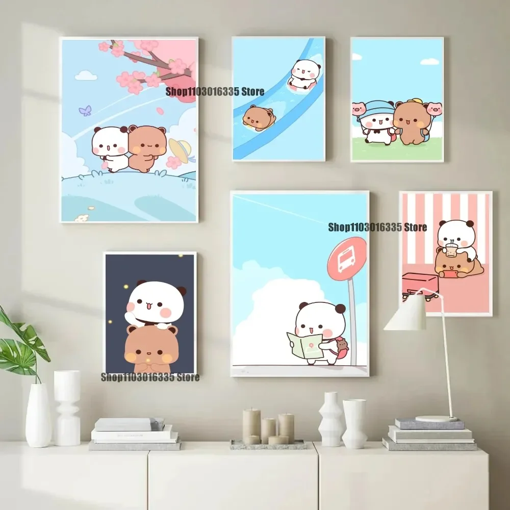 

B-Bubu-dudu плакат панды бумажная печать для дома, гостиной, спальни, входа в бар, ресторана, кафе, художественная живопись, украшение